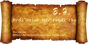 Brüszler Hófehérke névjegykártya